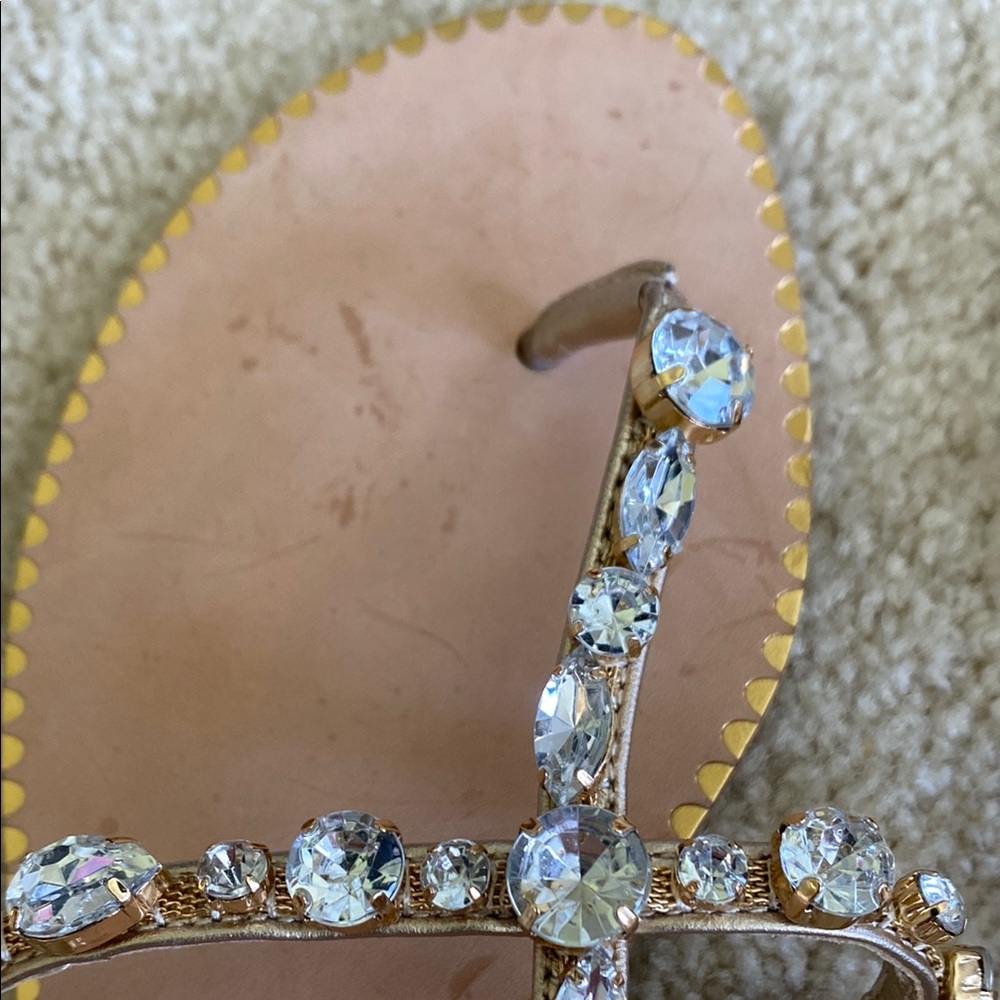 Elegant Lilly Pulitzer gold rhinestone Abbi Sandals, 6.5, NWT - Picture 6 of 13